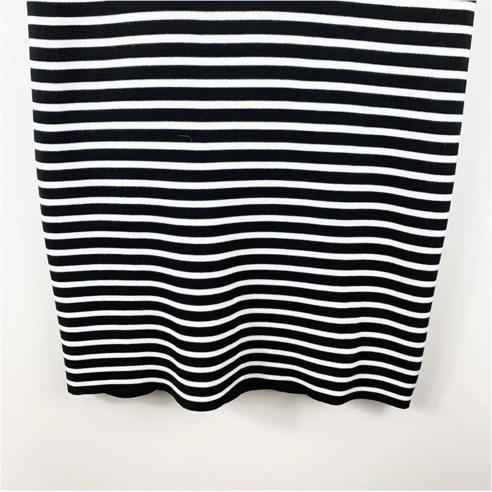 Michael Kors Short Sleeve Black and White Striped T-Shirt Dress‎